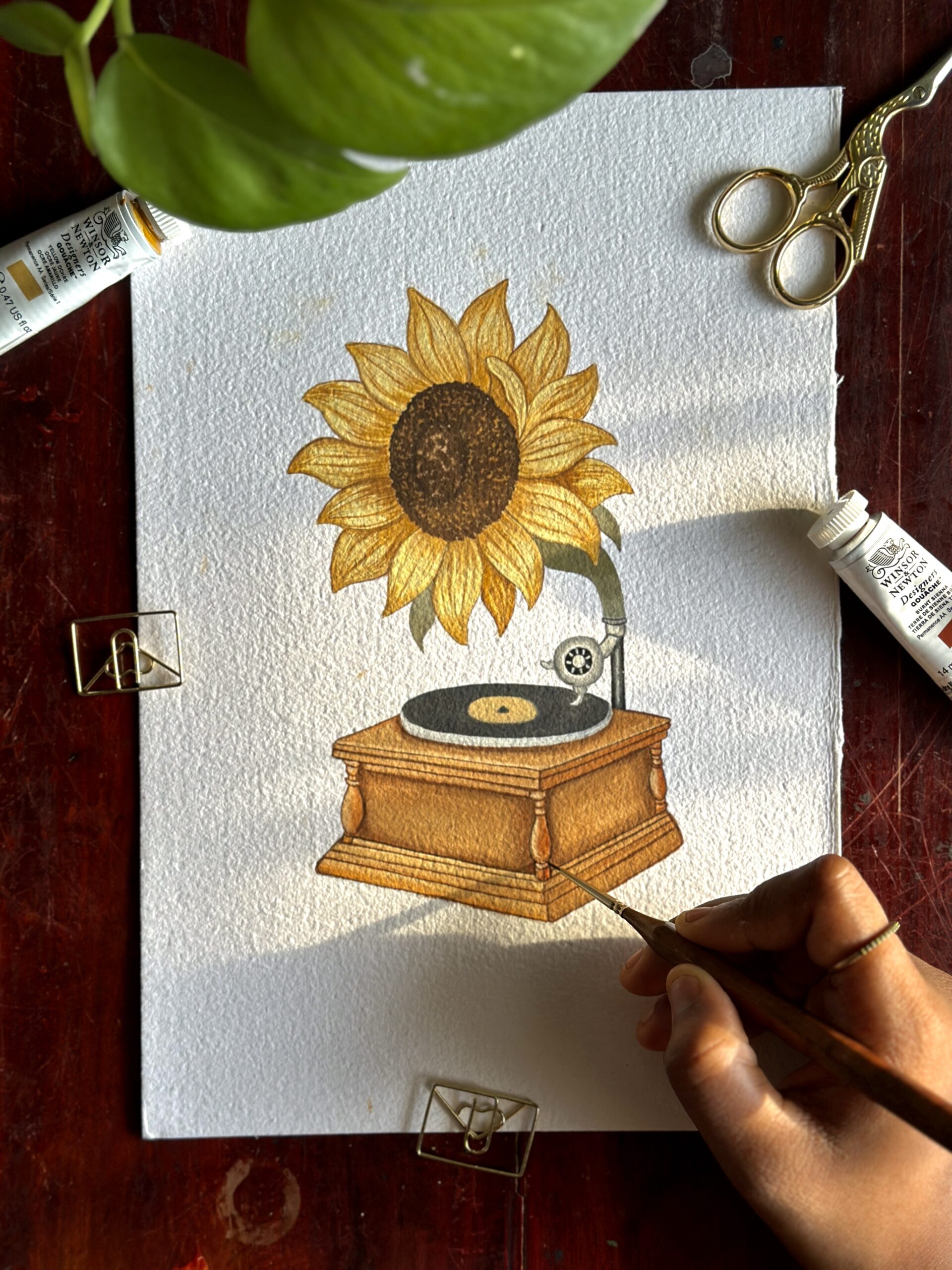 Sunflower Symphony Art Print: Whimsical Fantasy Illustration